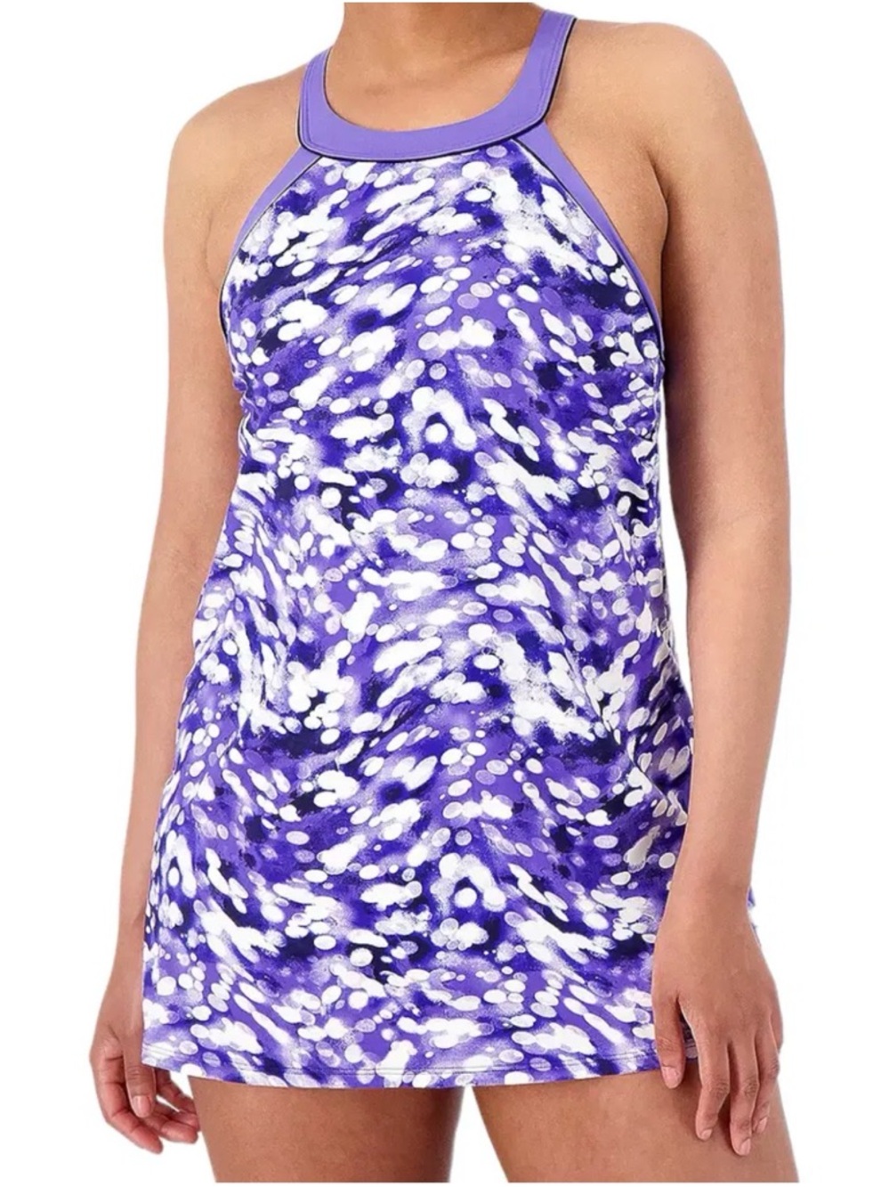 New Lands' End Regular High Neck
Swim Dress Brush Tie Dye size 6